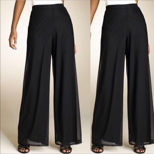 Tadashi Shoji black pants with chiffon overlay Size XL New with tag